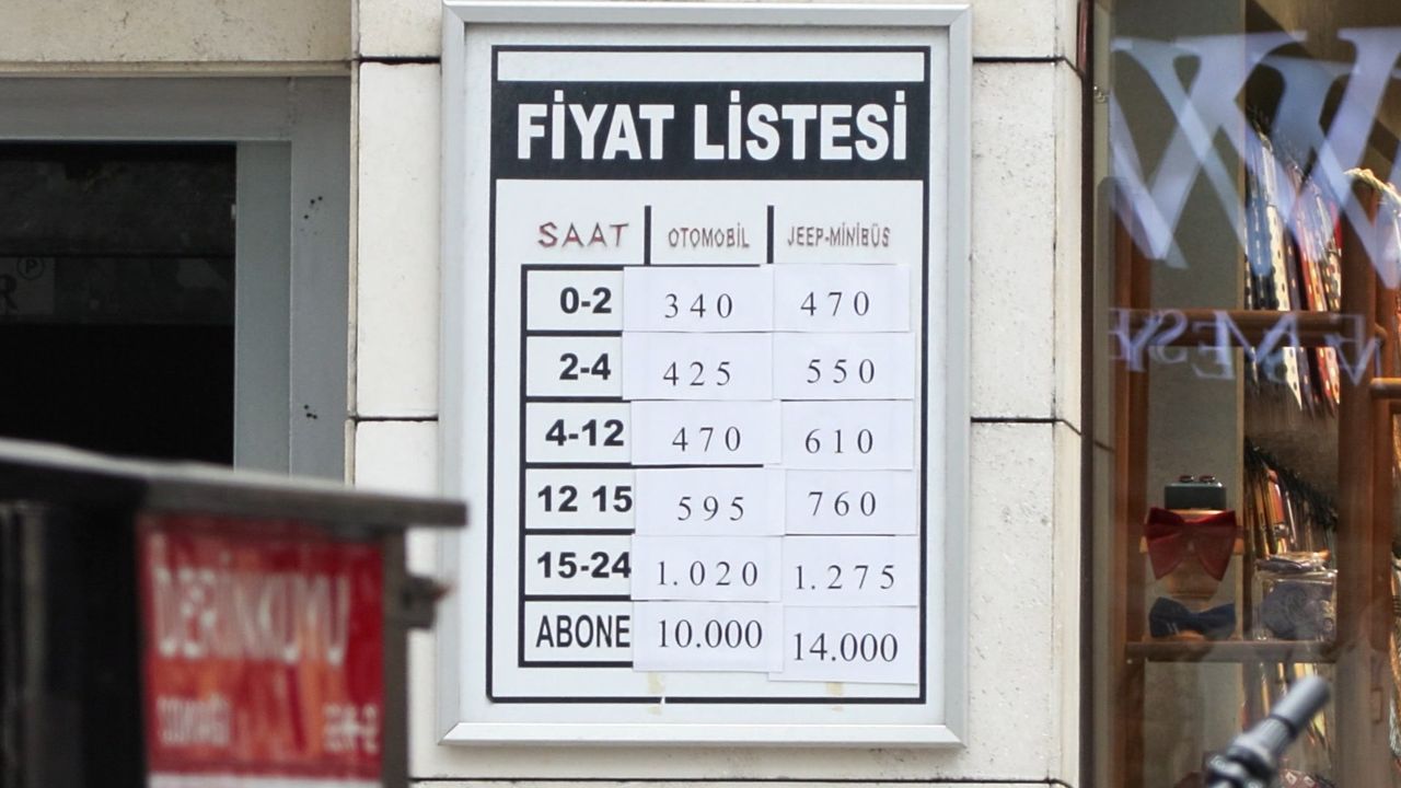 İstanbul'da tepki çeken otopark ücretleri