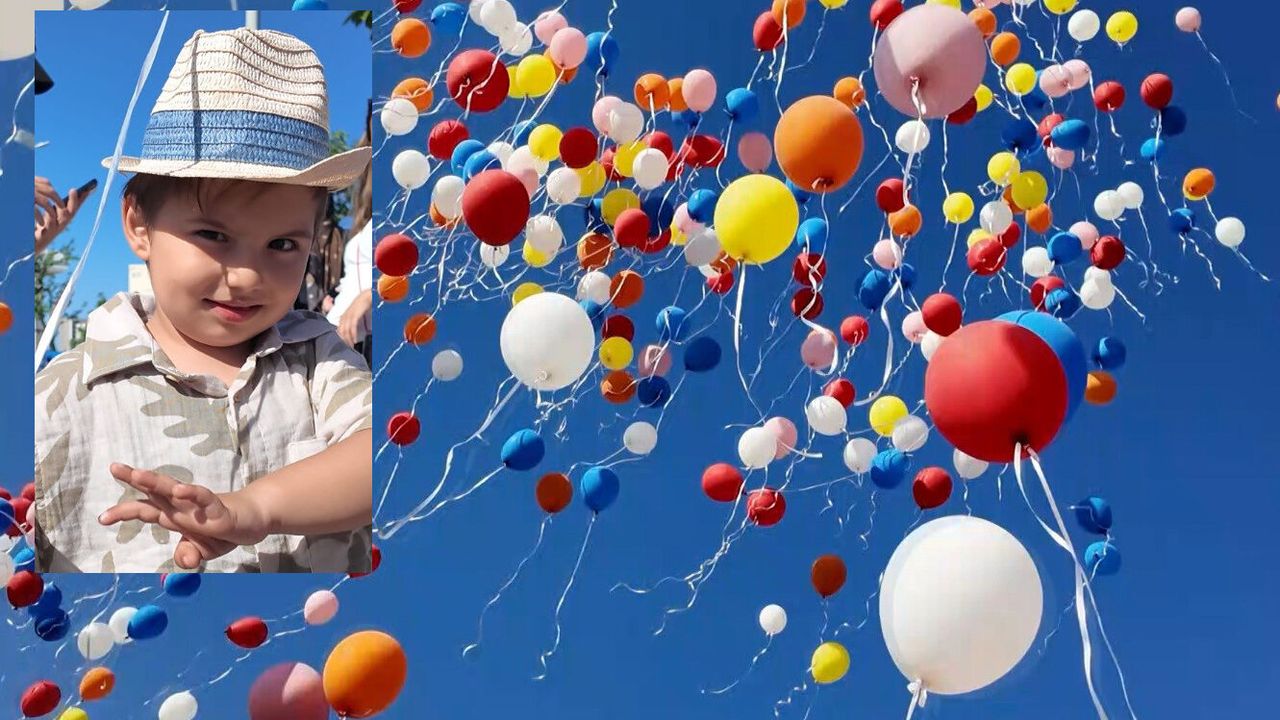 Metehan bebek için gökyüzüne balonlar bırakıldı