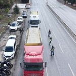 Arnavutköy'de hafriyat kamyonlarına ve beton mikserlerine denetim