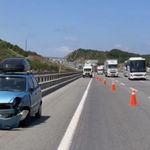 Beykoz Kuzey Marmara Otoyolu’nda otomobil, yolcu otobüsüne çarptı