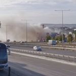 İş yerinde çıkan yangın akaryakıt istasyonuna sıçramadan söndürüldü