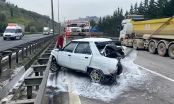 TEM'de trafiği kilitleyen kaza! Kilometrelerce kuyruk oluştu