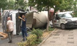 Kadıköy'de facianın eşiğinden dönüldü! Beton mikseri 4 aracı ezdi!