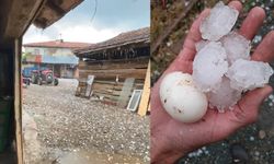 Kastamonu'da yumurta büyüklüğünde dolu yağdı! O anlar böyle görüntülendi