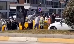 Sultanbeyli'de kaza sonrası sürücüler arasındaki tartışma kameraya yansıdı