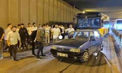 Sultangazi'de alkollü sürücü tünel içerisinde kazaya neden oldu, darp edilmekten son anda kurtarıldı
