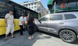 vcılar'da halk otobüsü otomobile çarptı