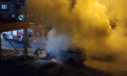 Silivri'de park halindeki araçta yangın paniği