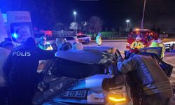 Virajı alamayan sürücü, takla atıp elektrik direğini devirdi