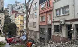 Beyoğlu'nda ağacın kırılan dalları binanın üzerine düştü