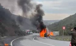 Minibüs alevlere teslim oldu