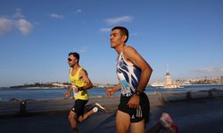 Üsküdar sahilinde koşu heyecanı