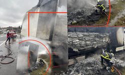 İstanbul’a gelen hamsi yüklü TIR alev alev yandı!