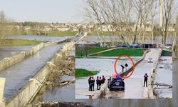 Canlarını hiçe sayarak tehlikeli geçiş yaptılar!