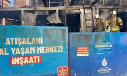 İBB şantiyesinde yangın