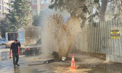 İnşaat çalışmasında boru patladı