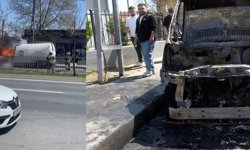 Başakşehir’de seyir halindeki araçta yangın paniği