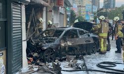 Şişli’de lüks araç dükkana girdi