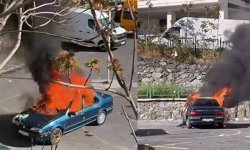 Kağıthane’de park halindeki otomobil alev alev yandı
