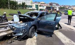 Çekmeköy Şile Yolu’nda feci kaza: Araç bariyere çarpıp alev aldı