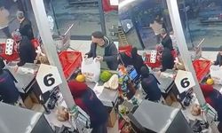 Market çalışanına saldırı kamerada: Çağırıp kafa attı
