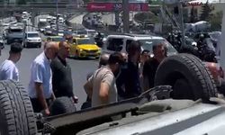 Direksiyon hakimiyetini kaybeden sürücü E-5'ten yan yola uçtu