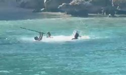 Deniz ortasında sopalı kavga kamerada