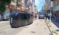 Direksiyon hakimiyetini kaybeden sürücü takla attı