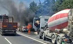 TEM Otoyolu’nda seyir halindeki araç alev aldı