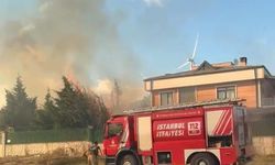 Çatalca'da otluk alanda çıkan yangın villaya sıçradı