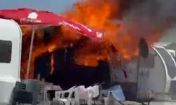 Park halindeki karavan alevlere teslim oldu