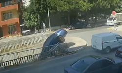 Pendik'te otomobil dereye düştü