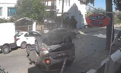 Büyükçekmece'de park halindeki araca çarpıp takla attı