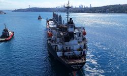 Rusya'da İHA saldırısına uğrayan gemi İstanbul Boğazı'ndan geçti