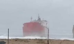 Çatalca'da bir gemi karaya oturdu
