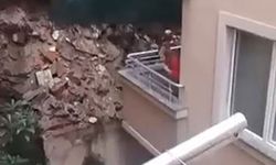 Kağıthane’de sağanağın ardından istinat duvarı çöktü