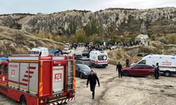 Kapadokya'da peribacası çöktü
