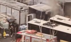 Ataköy'de İETT otobüslerinin park ettiği alanda yangın