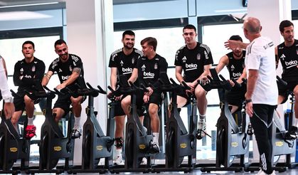 Beşiktaş günün ilk çalışmasını salonda yaptı