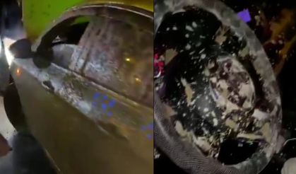 Taksi sürücüsünü çamura saplayıp darp ettiler