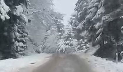 Gölcük yolunda kar sürprizi