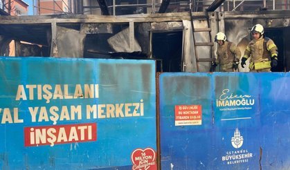 İBB şantiyesinde yangın