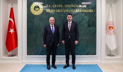 Bakan Kurum, Ümraniye Belediye Başkanı Yıldırım'ı kabul etti