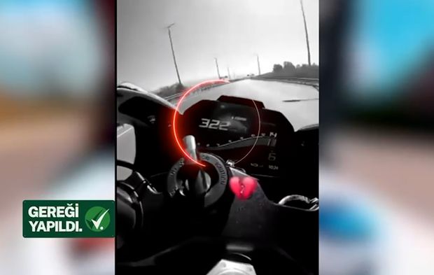 Motosikletle akılalmaz hız: 324 km ile yakalandı