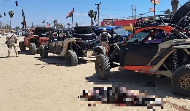 Meksika'da arazi aracı yarışına silahlı saldırı anı kamerada!