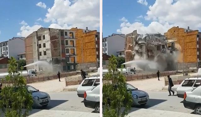 Elazığ’da 5 katlı bina korna sesi ile yıkıldı o anlar kamerada