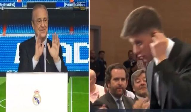 Real Madrid basın toplantısında Arda Güler'in heyecanlandığı an! 'Dur' işareti yaptı ama...
