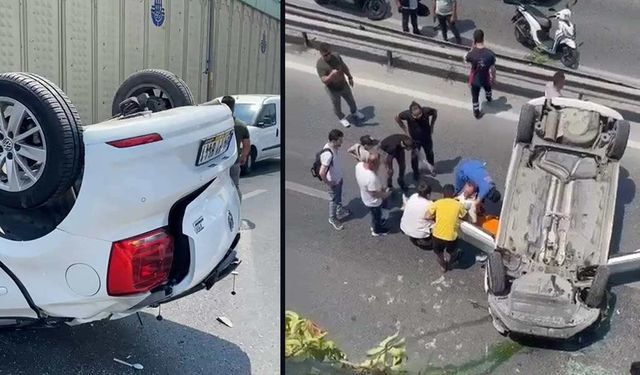 E5'e otomobil düştü! İstanbul'daki akıl almaz kazanın nedeni yürekleri parçaladı