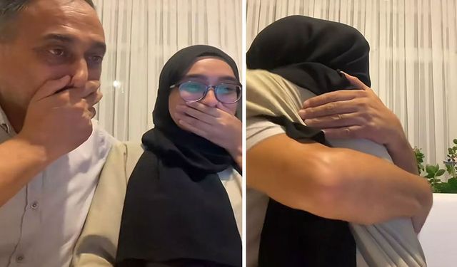 Kızının YKS yerleştirme sonucunu görünce gözyaşlarını tutamayan babanın videosu