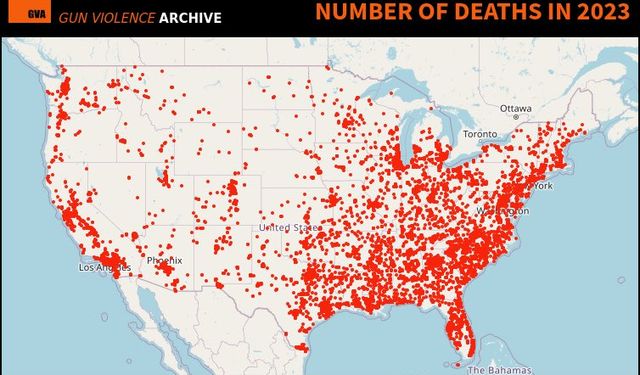 ABD’de 2023’de 40 binden fazla kişi silahlı saldırılarda hayatını kaybetti